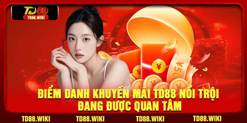 Khuyến Mãi TD88 – Tổng Hợp Chương Trình Thưởng Mới Nhất 3 Điểm danh khuyến mãi TD88 nổi trội đang được quan tâm